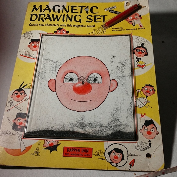 Vintage Dapper Dan The Magnetic Man Drawing Set - Picture 1 of 8